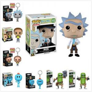 Rick and Morty בובות Pop TV Rick and Morty Toy - Rick/Morty/Mr Meeseeks POP PVC Figure/ Pocket Keychain