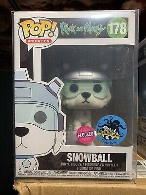 Funko Pop! Snowball Flocked Rick And Morty New Vaulted Rare Hot Topic Vaulted
