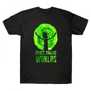 Rick and Morty בגדים Rick and Morty- Peace Among Worlds Funny  T-Shirt Men&#039;s Cotton T-Shirt